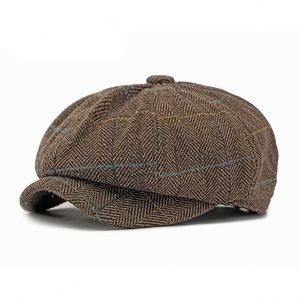 Casquette Gavroche Classique à Carreaux Irlandais en Tissu, en Gros et en Stock, pour Hommes, Quatre Saisons, Plage, Sport, Fête, Ski - Product Image 5