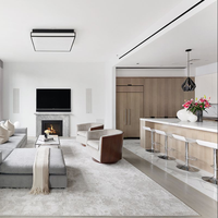 Meubles de cuisine modulaires modernes standard avec options en marbre, charnières à fermeture douce, écologiques et personnalisables