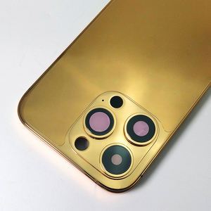 Nouvelle conception de luxe, plaqué or véritable, 2 en 1, ultra fin, boîtier de téléphone portable en titane pour <span class=keywords><strong>iPhone</strong></span> 14 Pro - Product Image 3