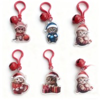 Porte-clés de Noël personnalisés, porte-clés en acrylique transparent imprimés avec des clochettes