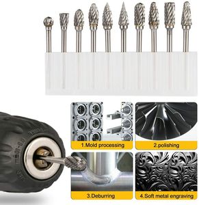 ROTARY Burrs tungsten carbide kim loại thép Burr Khoan Bits cho Dremel công cụ 10pcs-set 125sets-carton - Product Image 3