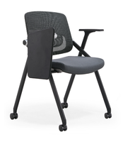 Chaises de formation pliantes en plastique au design moderne avec roulettes en plastique durables pour mobilier commercial, usage domestique, bureau et école