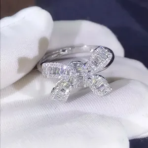 Anéis borboletas para mulheres, novo anel de diamante e borboleta, bonito, de luxo, simulação de diamante, anéis femininos