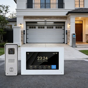 Sonnette vidéo intelligente WiFi Caméra <span class=keywords><strong>couleur</strong></span> 1080P avec vision nocturne <span class=keywords><strong>Interphone</strong></span> intérieur extérieur Câblage 4 fils Fonction de surveillance Type carte - Product Image 1