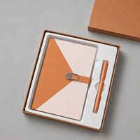 Coffret Cadeau Carnet et Stylo Géométriques Bleus pour Personnalisation de Marque d'Entreprise, Emballage Personnalisé et Approvisionnement en Gros