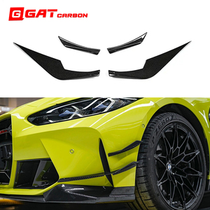4Pcs Canards avant en carbone sec de type <span class=keywords><strong>KB</strong></span> pour BMW G80 G82 G83 M3 M4 Competition Car Front Bumper Air Knife Car Side Canards 2021 +. - Product Image 1