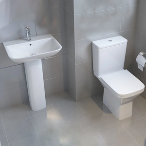 Turkish bianco moderno wc in ceramica a doppio sciacquone allungato a pavimento comò nascosto serbatoio senza montatura quadrato P-Trap bagno - Product Image 6