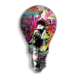 Pop Art Street กราฟฟิตีรูปร่างที่ไม่ซ้ํากันภาพวาดเรซิ่น Wall Art UV พิมพ์งานศิลปะภาพวาดอะคริลิคสร้างแรงบันดาลใจภาพวาดตกแต่ง