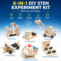6 in 1 Kit Model Mekanik Kayu STEAM Mainan Edukasi DIY Set Sains Fisika Teknik Tenaga Surya untuk Anak-anak Grosir