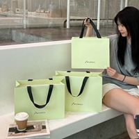 Sac de shopping orange personnalisé avec poignée en ruban noir, logo imprimé, impression pour boutique de cadeaux