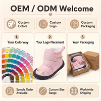 Bottes d'hiver unisexe pour enfants (1,5-4 ans) – Antidérapantes, imperméables, chaudes, légères, à fermeture auto-agrippante, doublées en peluche – Vente en gros