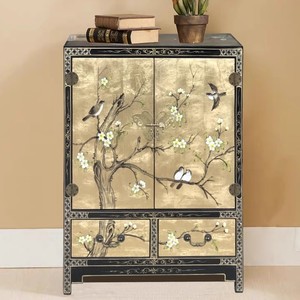 Armoire <span class=keywords><strong>de</strong></span> <span class=keywords><strong>rangement</strong></span> pour la maison en <span class=keywords><strong>bois</strong></span> <span class=keywords><strong>massif</strong></span>, à double porte, motif floral <span class=keywords><strong>de</strong></span> style américain, écologique, grande capacité, durable - Product Image 3