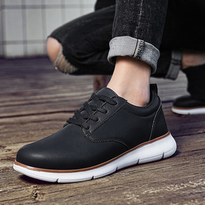 2026 Men's Large-Size Casual Shoes Breathable RetroSports <b>Leather</b> Shoes with Height Increasing Feature New Men's Casual <b>Sneakers</b> - Product Image 1