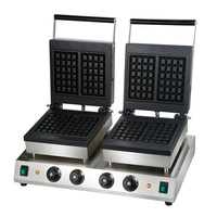 Gaufrier Électrique Professionnel Antiadhésif Multifonction, pour Snacks, Desserts, Gaufres, Cônes de Hot-Dog et Sandwiches