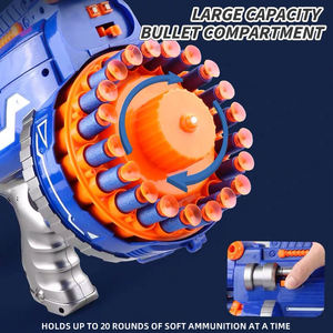 20-round Tiro Contínuo Espuma Bala <span class=keywords><strong>Dart</strong></span> <span class=keywords><strong>Gun</strong></span> Meninos Indoor Outdoor Jogo De Atiramento Eletrônico Automático Eva Soft Bullet <span class=keywords><strong>Gun</strong></span> Toy - Product Image 4