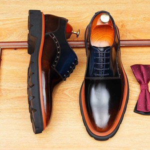 Chaussures pour hommes de style italien haut de gamme en cuir véritable à bout carré, lacées, fabriquées à la main, décontractées, formelles, imperméables et respirantes - Product Image 3