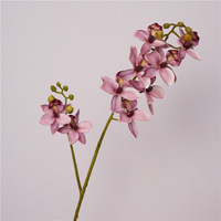 YOPIN-7785 Bunga Phalaenopsis Artifisial Berkualitas Tinggi, Sentuhan Alami, Anggrek Artifisial untuk Dekorasi Rumah Model Thousand Bird Orchid