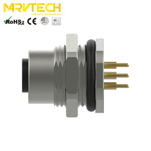 ขั้วต่อเซ็นเซอร์แบบยืดหยุ่น M12 ตัวเมียแบบติดตั้งด้านหลัง Marvtech 3 4 5 8 ขา สำหรับระบบอัตโนมัติทางอุตสาหกรรม - Product Image 2
