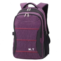 Sac à dos BEARKY à rayures violettes, résistant à l'eau, pour l'école, les voyages, l'ordinateur portable, sac à dos multi-compartiments, sac à dos décontracté pour femmes