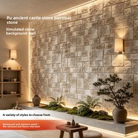 بلاط حجري أبيض بمظهر الحجر الرملي بنمط السلحفاة، ألواح كبيرة غير منتظمة الشكل لتزيين الجدران الخارجية للفلل