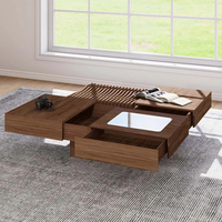 Table basse en bois de style médiéval moderne avec fonction de rangement, adaptée au salon, au bureau et à l'hôtel, personnalisable