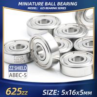 Roulement 625ZZ 625RS F625ZZ 5x16x5 mm, 10 pièces, en acier chromé, à une rangée, à bride, mini-roulement à billes pour imprimante 3D et moteurs industriels robustes