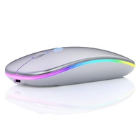 Mini ratón óptico silencioso USB, recargable, LED, 2,4 Ghz, barato, inalámbrico, portátil para MacBook, PC y portátil