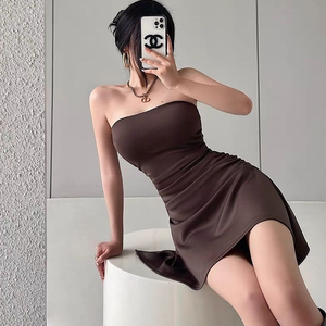 Abito Estivo da Donna con Spalline Sottili, Elegante Vestito Nero Stile Coreano, <span class=keywords><strong>Sexy</strong></span> e Seducente con Schiena Scoperta e Vita Aderente - Product Image 6