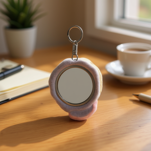 Porte-clés miroir miniature 3D en peluche 12x11cm, porte-monnaie portable pour femmes et filles, accessoire - Product Image 2