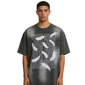 T-shirt de luxe imprimé pour fabricant de vêtements, 300 GSM, coton de haute qualité, coupe oversize, effet délavé vintage - Product Image 3