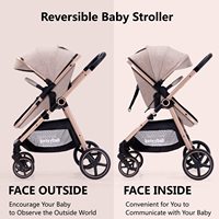 Poussette pliable BAB WAY avec nacelle, siège réversible, cadre en aluminium, poussette de luxe pour bébé avec DDP