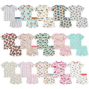 Pyjamas de luxe juifs 95% bambou 5% élasthanne Fabrication de vêtements OEM 240 g/m² <span class=keywords><strong>licorne</strong></span> pour filles garçons Vente en gros Ensemble de pyjamas pour enfants - Product Image 1