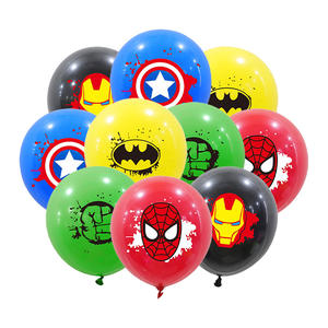Globos Temáticos de Superhéroes de América, Globos de Látex de 12 Pulgadas con Personajes de Dibujos Animados de Capitán América, Spiderman - Product Image 1