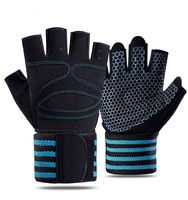 Gants de musculation respirants pour hommes et femmes, avec enveloppement de poignet et demi-doigts, pour l'entraînement sportif et la musculation en salle de sport