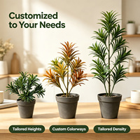 Élégante mini-plante artificielle Podocarpus de 28 cm, verdure mixte en pot pour la décoration intérieure Verde Home
