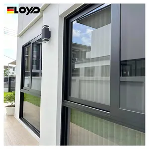 Eloyd bahan jendela geser, kaca tetap rumah murah aluminium paling populer dengan pembuka panggangan profil aluminium jendela geser