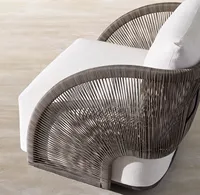 Fauteuil pivotant de jardin Sassanid OEM Courtyard Garden, résistant aux intempéries, en corde Pavona.
