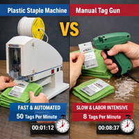 Machine d'étiquetage à agrafes en plastique avec agrafes en plastique pour étiquettes de lavage de jeans et chaussettes