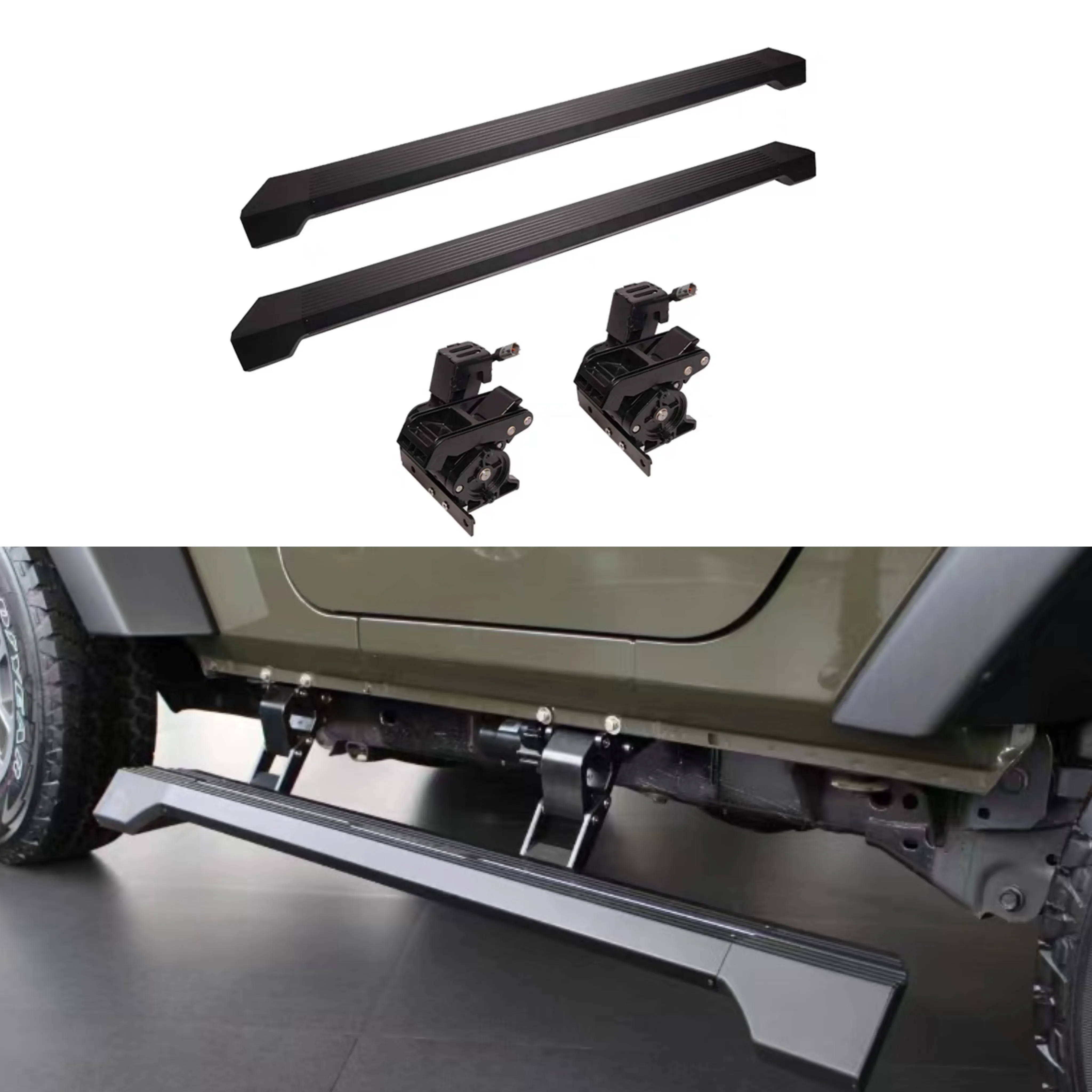 Gobison JK JL 2/4 pintu mobil Offroad, pijakan samping listrik otomatis 4x4 untuk Jeep wrangler