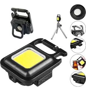 Chaveiro recarregável com LED de bolso para trabalho, lanterna pequena de bolso portátil com luz de trabalho para acampamento ao ar livre