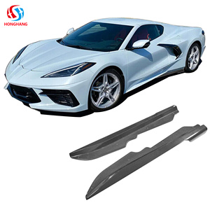 Jupes latérales en gros d'usine pour Chevrolet <span class=keywords><strong>Corvette</strong></span> C8 Stingray 2020-2023, style 5VM, en ABS noir brillant, kit carrosserie - Product Image 1