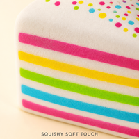 Balle anti-stress à presser en forme de gâteau, multicouche arc-en-ciel, en mousse à rebond lent, avec glaçage crémeux et confettis, pour bureau
