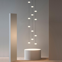 Lustre minimaliste pour villa avec escalier en colimaçon, lampe suspendue LED pour escalier rotatif de villa