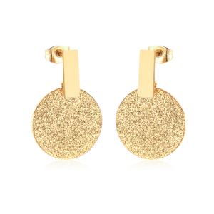 Boucles d'oreilles pendantes de haute qualité à prix compétitif pour femmes, boucles d'oreilles tendance en acier inoxydable plaqué or 18 carats, bijoux PVD - Product Image 4