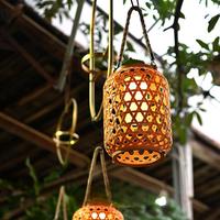 Lanterne décorative en métal solaire DC IP44 étanche pour extérieur, jardin, 360° multicolore, avec télécommande, style bois, portable, LED, type lustre