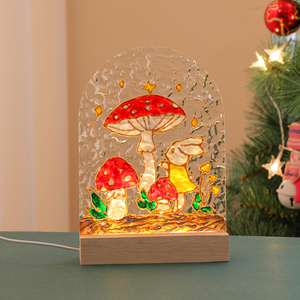 <span class=keywords><strong>Lampe</strong></span> de nuit créative en verre peinture à l'huile peinte à la main en acrylique ondulation pour les cadeaux de festival - Product Image 3