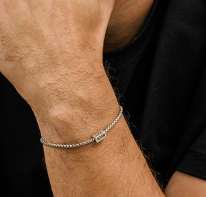 Logo personalizzato in acciaio inox distanziatore scatola di perline <span class=keywords><strong>bracciale</strong></span> a catena <span class=keywords><strong>con</strong></span> bambini più famiglia inciso <span class=keywords><strong>nome</strong></span> braccialetto padre gioielli - Product Image 2