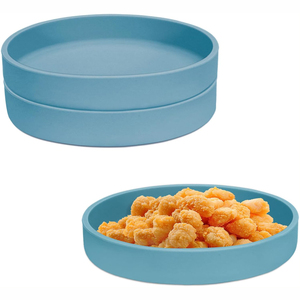 Platos de Silicona Reutilizables, Irrompibles, Ecológicos, Aptos para Microondas, de Grado Alimenticio, para Bebés y Adultos, con Soporte, Diseño Personalizado - Product Image 1