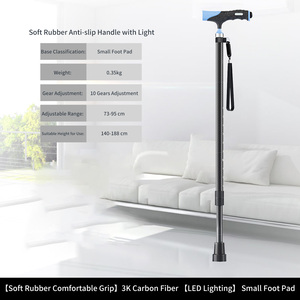 À la mode 200LBS portant une béquille pliable en Fiber <span class=keywords><strong>de</strong></span> carbone pour les personnes âgées et les adultes hauteur réglable <span class=keywords><strong>canne</strong></span> <span class=keywords><strong>de</strong></span> <span class=keywords><strong>Support</strong></span> <span class=keywords><strong>de</strong></span> récupération rapide - Product Image 3