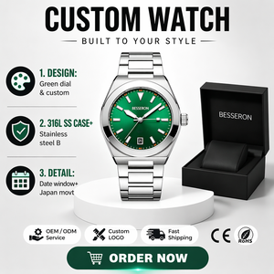 Relojes de Lujo al por Mayor de Fábrica OEM, Reloj de Cuarzo de Acero Inoxidable Resistente al Agua para Hombre, Reloj de Pulsera para Hombre con Logotipo - Product Image 2